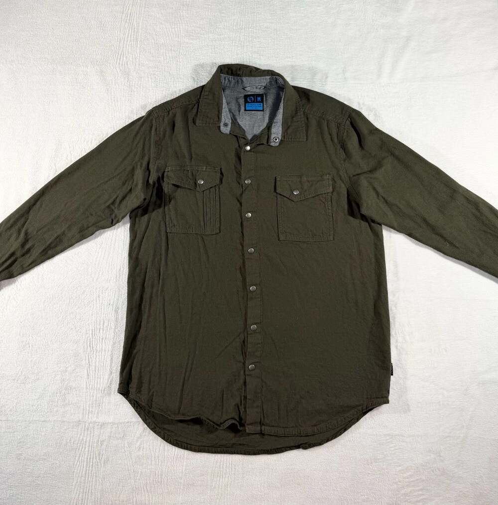 LA Police Gear LAPG OD Green Atlas Long Sleeve Snap Up Tactical Work Shirt, M
